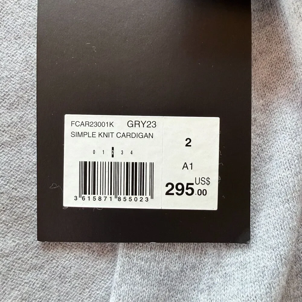 NEW The Kooples V-Neck 100% Wool Cardigan With Jewel Buttons in Gray Sz 2 US 6 - Picture 12 of 15